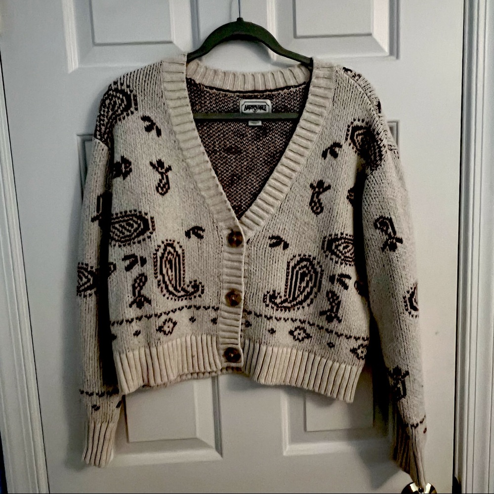 Paisley Print Cardigan